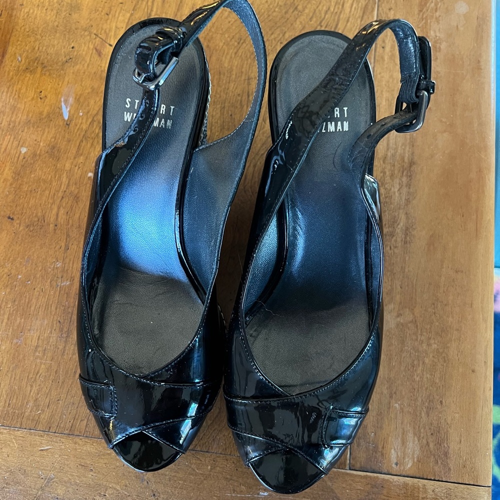 Stuart Weitzman Black Patent Wedge - image 3